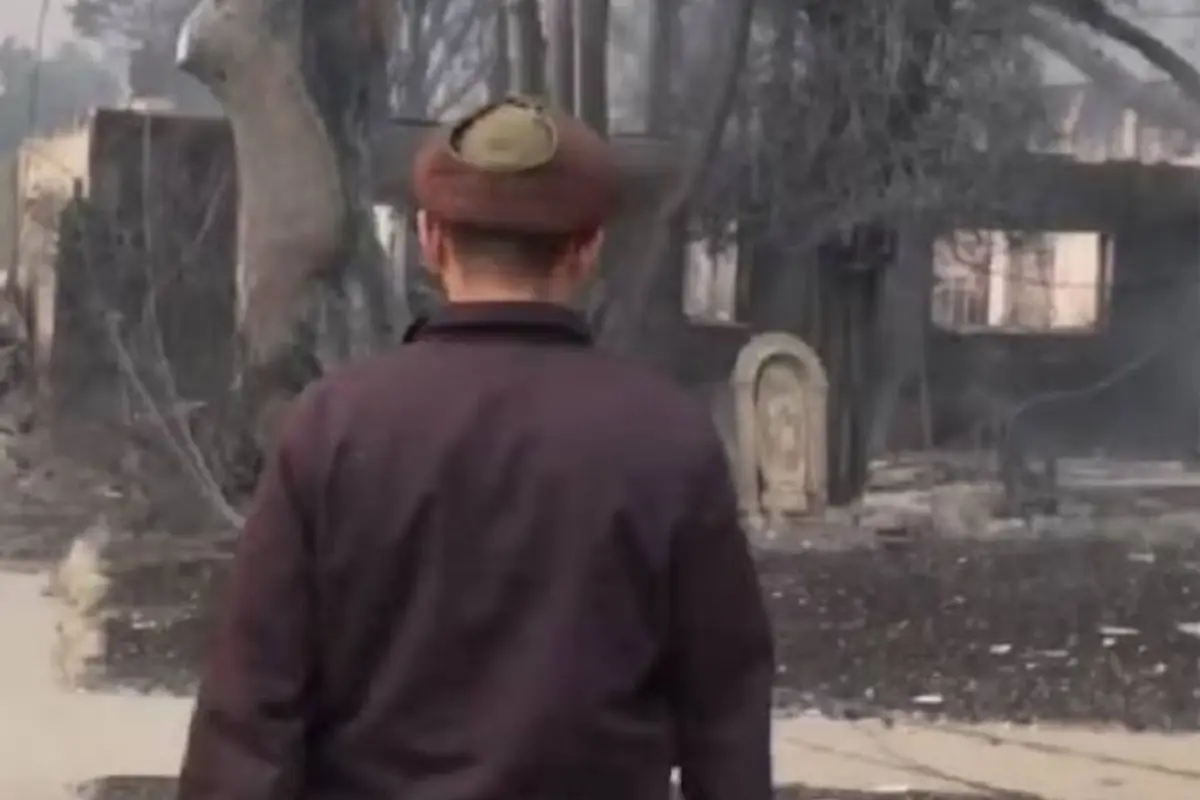 Estatua de la Virgen permanece intacta tras incendios en California., Captura de pantalla video X.