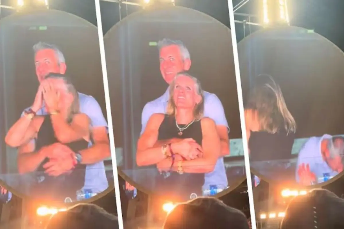 Kristin Cabot en kiss cam de Coldplay, Captura de pantalla