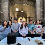 Estudiantes de la Usac en conferencia de prensa el miércoles, 25 de marzo, para pronunciarse sobre proceso de elección de rector. ,Omar Solís/Emisoras Unidas