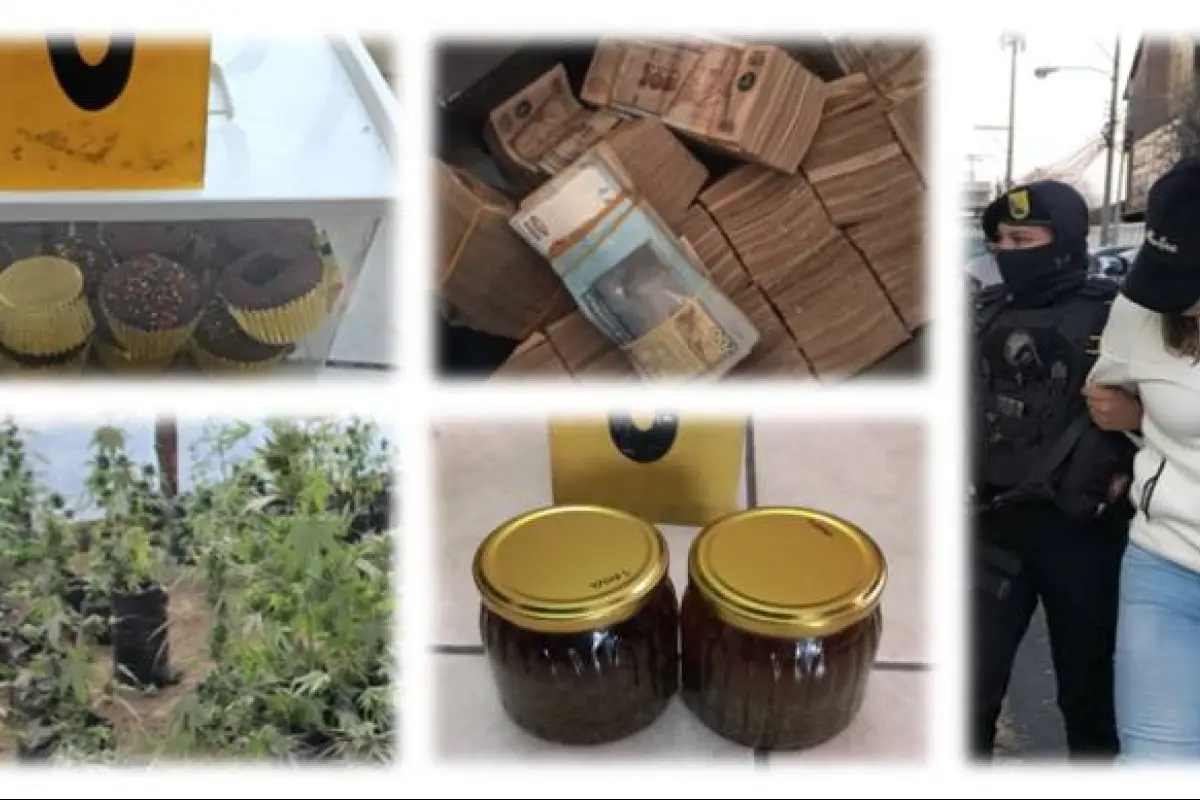 El operativo contra "narco repostería" dejó 12 detenidos y varios artículos decomisados., PNC