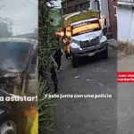 Responsables de quemar camiones de basura en Santa Catarina Pinula ,