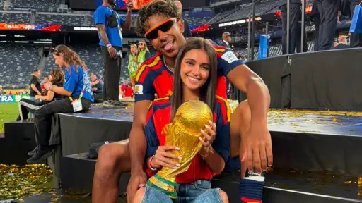 Inés García y Lamine Yamal ,Foto redes sociales Inés García